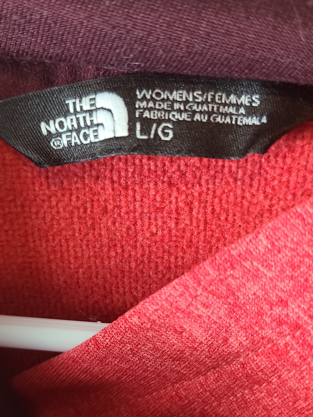 The North Face Red Logo Polyester Hoodie Sweatshirt Womens Large - Picture 3 of 4
